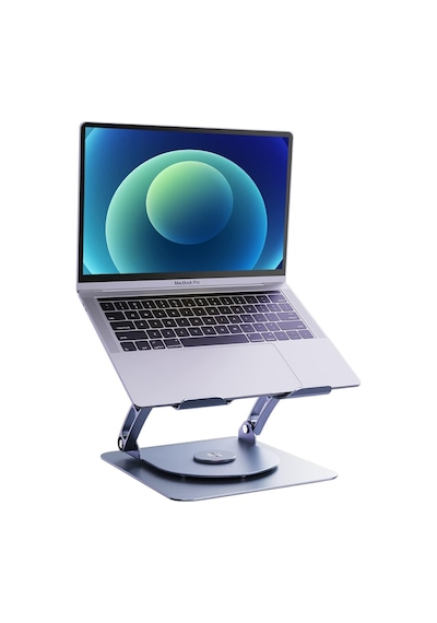Metal Laptop Standı 360 Derece Dönebilir Rgb Çift Fanlı Premium Serisi Notebook Tutucu Alüminyum Macbook Yükseltici 11-17 İnç