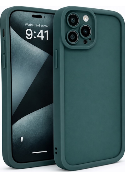Apple Uyumlu iPhone 16 Pro Kamera Çıkıntılı Mat Silikon Telefon Kılıfı Yeşil