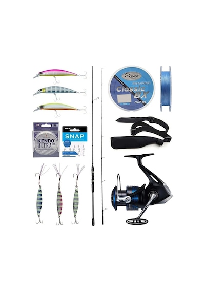 Yek Outdoor Spin Olta Seti Okuma Wave Up Spin 259cm 10-35gr 2 Parça Olta Kamışı&shimano Makina Nexave 4000 Fı