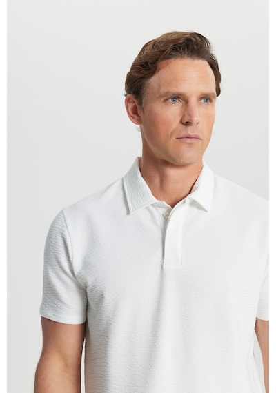 Altınyıldız Classıcs Erkek Beyaz Pamuklu Slim Fit Dar Kesim Polo Yaka Jakarlı Esnek Tişört Altınyıldız Classıcs Erkek Beyaz Pamuklu Slim Fit Dar Kesim Polo Yaka Jakarlı Esnek Tişört