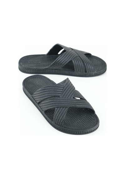 Gezer Erkek Yazlık Ev Banyo Islak Zemine Uygun Terlik Siyah