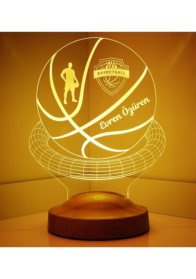 Kişiye Özel 3 Boyutlu Basketbol Led Lamba