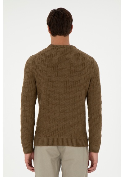 U.S. Polo Assn. Erkek Slim Fit Bisiklet Yaka Haki Kazak 50297050-VR027