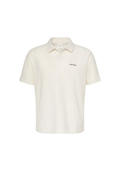 Calvin Klein Ss Easy Vertıcal Str, Yas Krem Erkek Polo