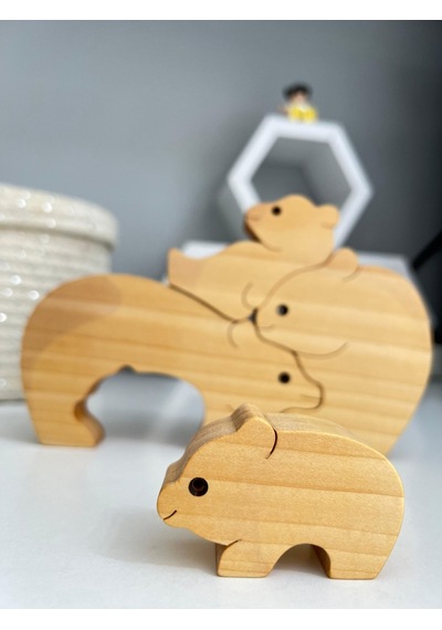 Hbs Art Design Ayı Ailesi Desen Dekor Oyuncak