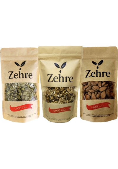 3'lü Avantaj Paketi-3 250 Gr Ceviz Içi + 250 Gr Çiğ Badem Içi + 250 Gr Çiğ Kabak Çekirdeği Içi 750 G