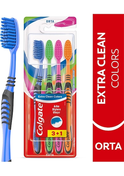 Colgate Optic White Parıldayan Beyazlık 50 Ml X4 Adet + Extra Clean Colors Diş Fırçası 3+1 Beyazlık