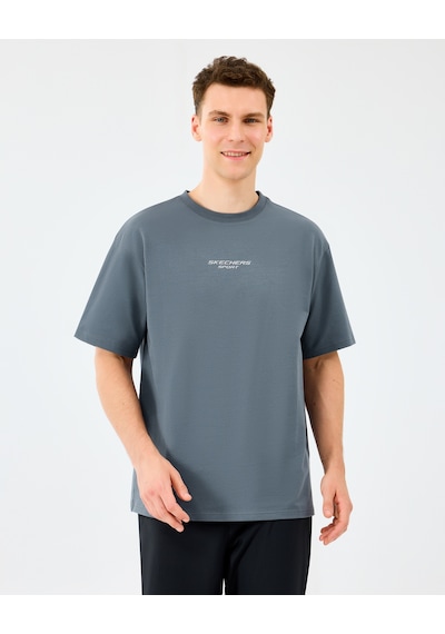 Skechers M Graphic Tee Reflect Logo Oversize T-shirt Erkek Gri Tshirt S231094-3998 gri