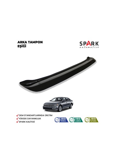 Volkswagen Passat 2015- Yılı Ve Sonrası Uyumlu Arka Tampon Eşiği Parlak Siyah