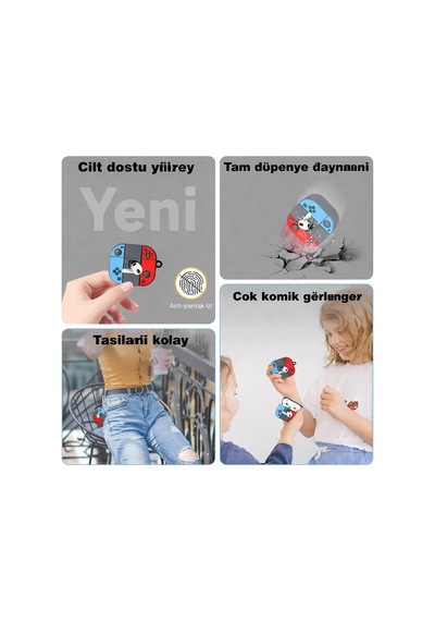 Oppo İle Uyumlu Enco Air 3 Sert Kulaklık Kılıfı Yumuşak Soft Dokunuş Karakter Görünümlü Cartoon Kılıf Miks