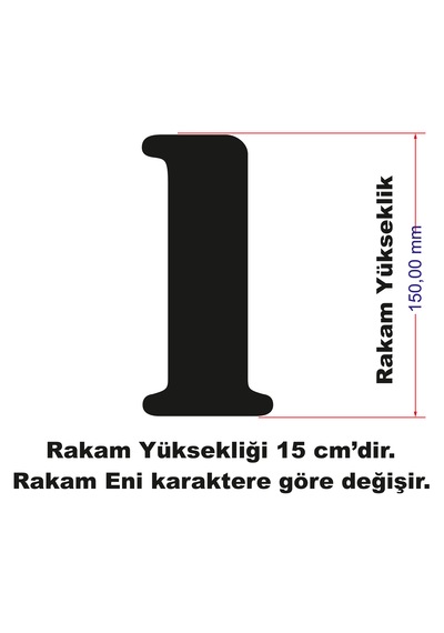Stencil Rakam Boyama Şablonu X018-sayı Rakam Yüksekliği 15 Cm