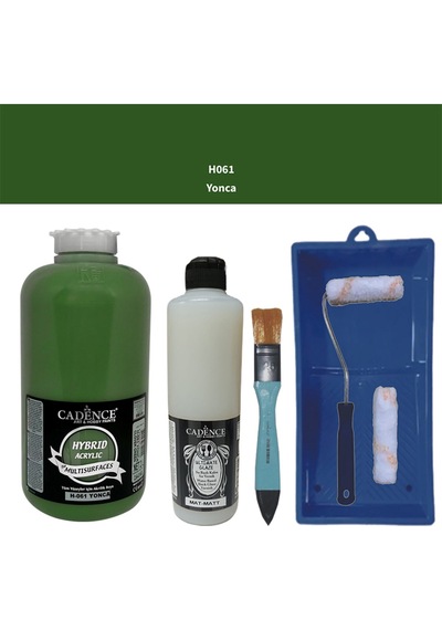 Mobilya Boyası-cadence Multisurface H-061 Yonca 2000ml Ultimate Vernik Mat 500ml Saten Rulo Set Yonca