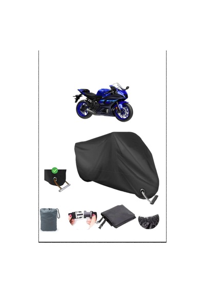 Siyah Yamaha R7 Dayanıklı Kilit Uyumlu Su Geçirmez Motosiklet Brandası