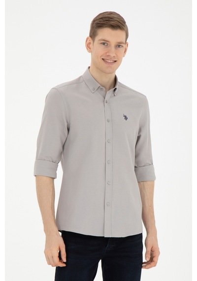 U.s. Polo Assn. Erkek Koyu Gri Gömlek Basic 50288629-vr080 Gri