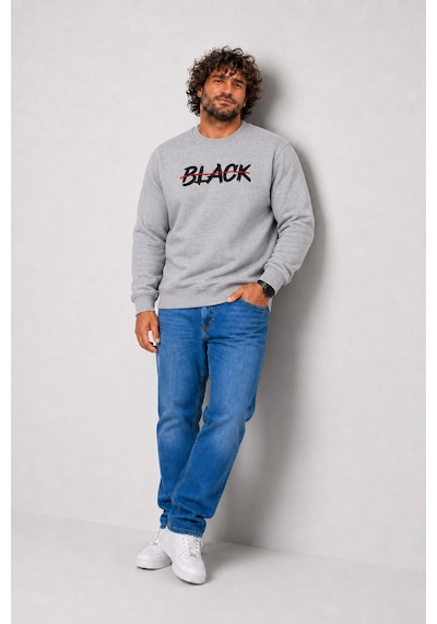 Starbattal Erkek Büyük Beden Sıfır Yaka 3ip Sweat Black 24202 Grı Melanj-2853 Gri Melanj