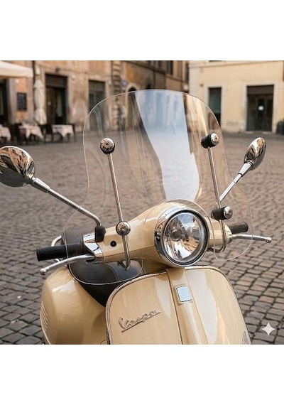 Motosiklet Ön Siperlik Camı Vespa Cappucino Vb Modellere Uyumlu 3,5 Mm Motor Şeffaf Cam
