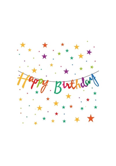 Happy Bırthday Kaligrafi Banner Pastel Renkli 110x20 Cm