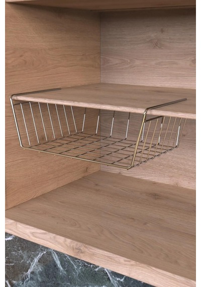 Paslanmaz Dayanıklı Kanguru Raf, Çok Amaçlı Sepet, Raf Ve Dolap Düzenleyici Metal 35 X 26 Bej Diğer