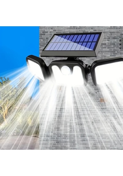 Dream011 Güneş Enerjili Güvenlik Lambası 74 Led Hareket Sensörlü 3 Modlu Su Geçirmez Dış Mekan Aydınlatma