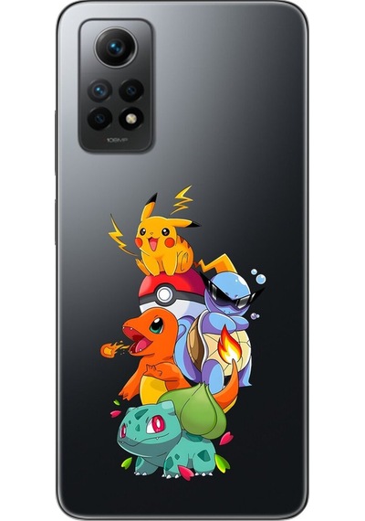 Xiaomi Redmi Note 12 Pro Uyumlu Şeffaf Kılıf Pokemon 1 Tasarımlı