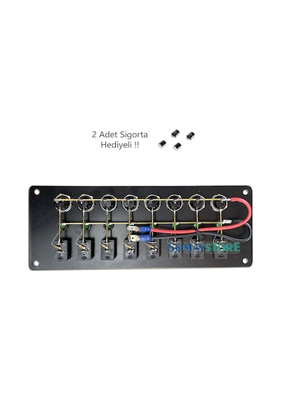8 Anahtar Yatay Switch Panel - Sigorta Paneli Tekne - Karavan