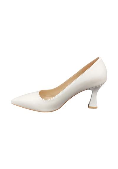 Merry Pace 6394066z 7 Cm Kadeh Topuklu Sivri Burun Kadın Stiletto Ayakkabı Beyaz