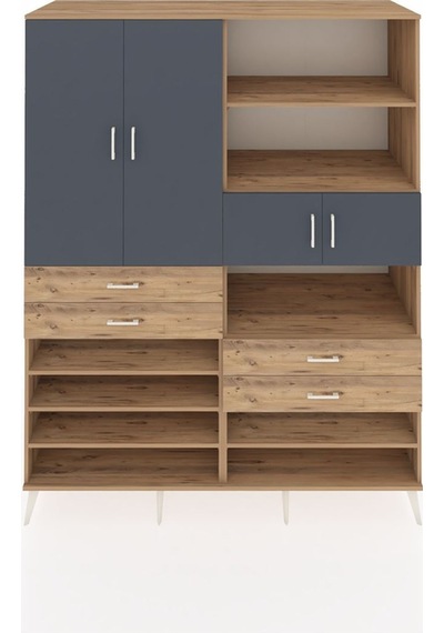 Kronos Gardrop 11 Raflı 4 Çekmeceli 4 Kapaklı 176x59x221 Çam-antrasit/çam Antrasit/çam Kronos Gardrop 11 Raflı 4 Çekmeceli 4 Kapaklı 176x59x221 Çam-antrasit/çam Antrasit/çam