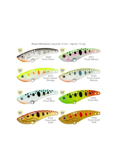 Deepvib Trout 550 14gr 5.4cm Vibrasyon Yem Serisi Renk:553