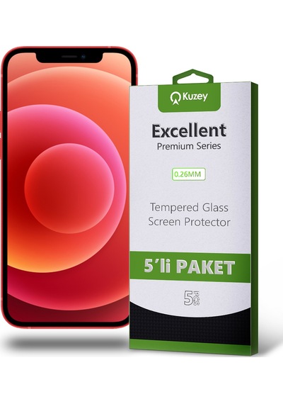 Apple Uyumlu   iPhone 12 Mini ile Temperli Ekran Koruyucu Kırılmaz Cam Ekonomik 5'li Paket