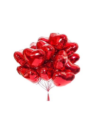 Kırmızı Kalp Folyo Balon 60 Cm Gri