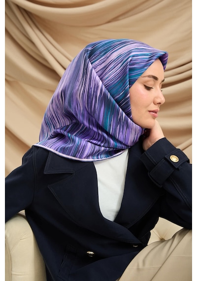 Silk Home Twill İpek Eşarp 11484-27 Mor, Patina, Pudra, Lila, Lacivert