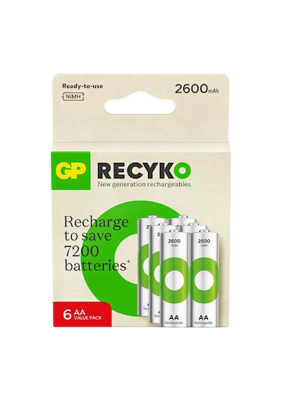 Gp Recyko 2700 Serisi 2600 Mah Nimh Aa Kalem Boy 6'lı Şarjlı Pil