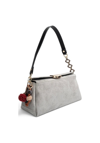 Silver & Polo Silver Polo Füme - Siyah Süet Kadın Omuz Çantası Sp1294