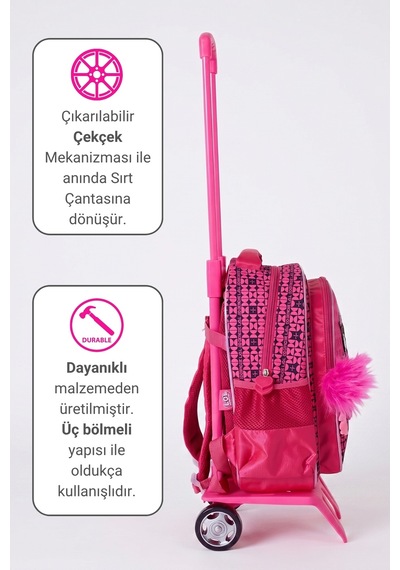 Lol Surprise Bb Air Lisanslı Çıkarılabilir Çekçekli Kız Çocuk Okul Çantası 2183 Pembe - Mavi