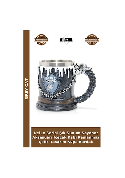 Delux Serisi Şık Sunum Seyahat Aksesuarı İçecek Kabı Paslanmaz Çelik Tasarım Kupa Bardak Çok Renkli