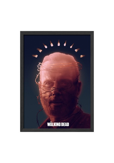 The Walking Dead Rick Grimes Siyah Ahşap Çerçeveli Poster, Dizi Duvar Tablosu