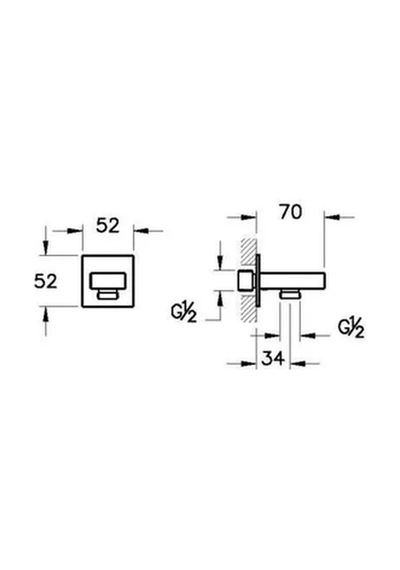 Root Square A4523334 Ankastre El Duşu Çıkışı, Fırçalı Nikel
