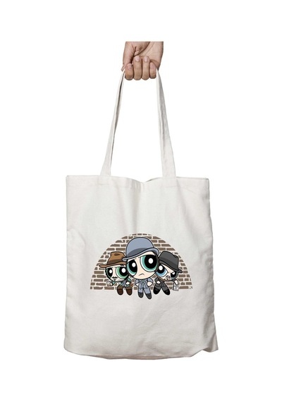 Art Hediye The Whitechapel Boys Powerpuff Girls İki Tarafı Kalıcı Baskılı Yıkanabilir Çanta Çok Renkli