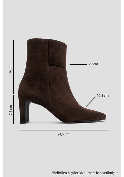 Luvishoes Luvi Shoes Elıas Kahverengi Süet Hakiki Deri Kadın Blok Topuklu Bot Süet Kahve