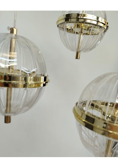 3'lü Modern Led Avize Gold