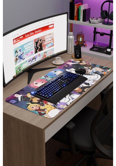 Re Zero Kaymaz Dikişli Kauçuk Oyuncu Mousepad V4 - 90x40 Xxl Gaming Mouse Pad Fare Altlığı