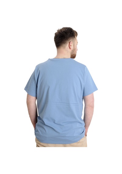 Mode Xl Büyük Beden Erkek T-shirt Pause 23109 Mavi 001