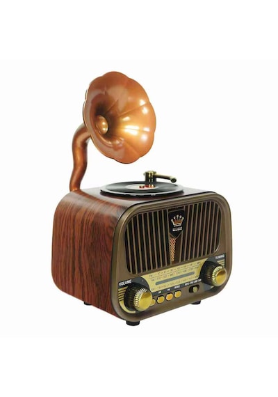 Ultratekno Md-1319bt Nostaljik Gramofon Görünümlü Fm Radyo Retro Ahşap Bluetooth Hoparlör