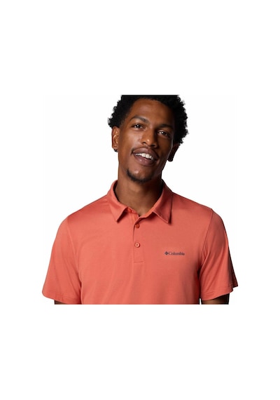 Columbia Tech Trail Erkek Kısa Kollu Polo Tişört-7972 Kızıl Kiremit