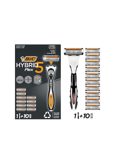 Bıc Flex 5 Hybrid Tıraş Bıçağı Seti 1 Gövde + 10 Yedek Başlık 5 Bıçaklı Erkek Tıraş Bıçağı