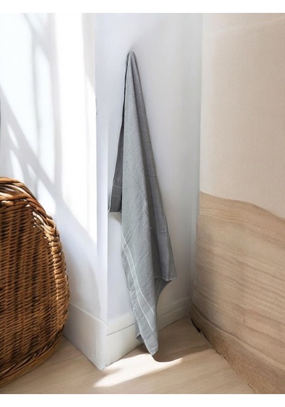 Büyük Boy Banyo Havlusu, Duş Havlusu, Tek Silgi 95 X 145cm Gri