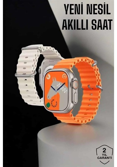 Akıllı Saat Bluetooth Bağlantılı Uyku Takibi Uuczhk10ultra3-1 Gümüş