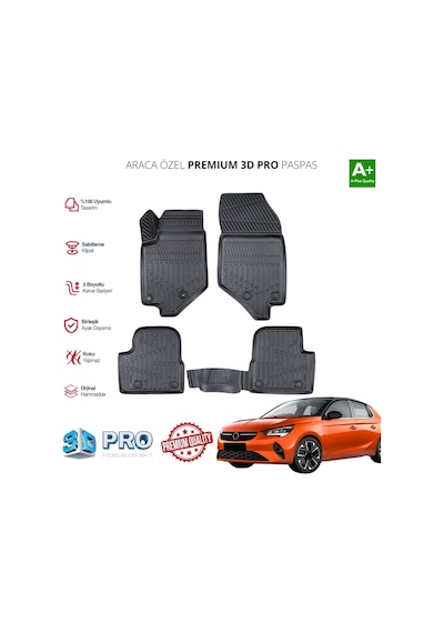 Corsa E Araca Özel 3d Paspas 2014 2015 2016 2017 2018 2019