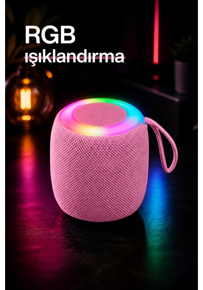 Metaforce Rgb Işıklı Şarjlı Bluetooth Hoparlör - Type-c - Fm Radyo - Usb - Hafıza Kartı Pembe
