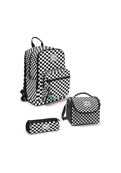 Coral High Siyah Beyaz Dama Desenli 3 Lü Okul Çanta Seti Set0123677 Siyah - Beyaz